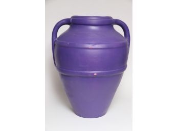 Large Purple Clay Dual Handle Floor Vase