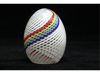 Multicolor Swirl Round Glass Paper Weight