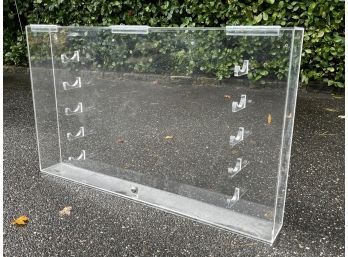 Mirrored Back Baseball Lucite Display Cases