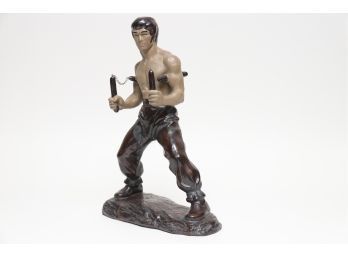 Bruce Lee Ceramic Shiwan Pottery Statue