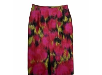Michael Kors Fuchsia Wool And Silk Blend Skirt Size 6