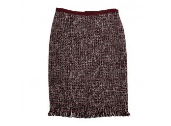 Oscar De La Renta Wine Tweed Skirt