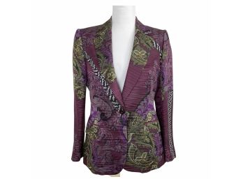 ETRO Milano Purple Wool & Silk Blend Jacket Blazer Size 44
