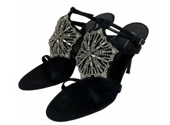 Giuseppe Zanotti Black Rhinestone Sandals Size 37/6.5 Retail $600