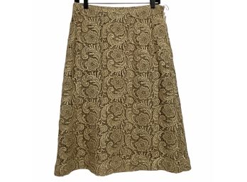 Prada Gold Skirt With Silk Lining Size 42