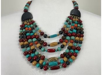 Colorful 6 Strands Bead Necklace