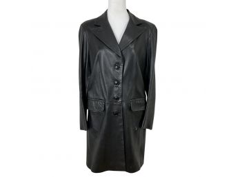 Vera Pelle Womans Black Leather Jacket Size 46 EU 10/12 US