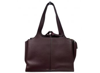 Celine Burgundy Tri-fold Leather Bag
