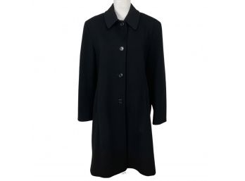Calvin Klein Black Merino Wool Coat Size 14