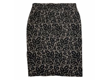 Michael Kors Black And Taupe Wool Blend Skirt Size 6