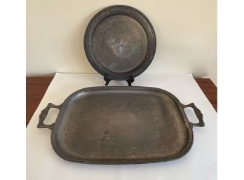 Vintage Silver Plate Serving Tray & Platter