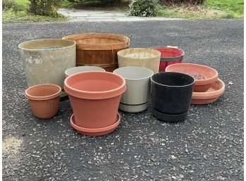 Group Of Plastic Planters