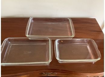 Trio Of Pyrex Glass Casserole Dishes