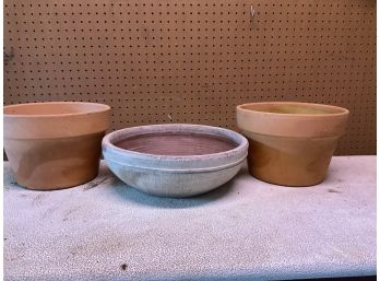 Three Terra Cotta Planters Pots