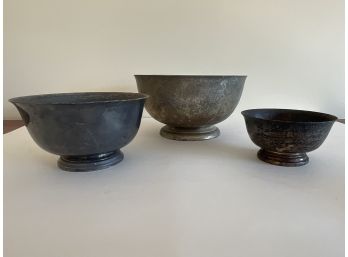 Trio Of Vintage Silver Plate Bowls