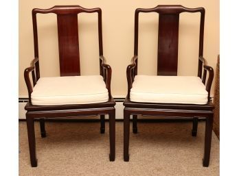 Pair Of Rosewood Side Chairs With Cushions