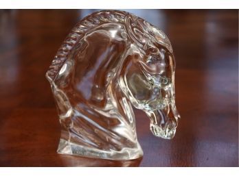Baccarat Horse Head Sculpture