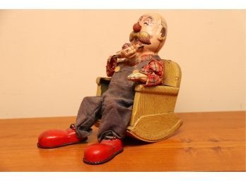 Antique Tin Toy Of Man In Rocking Chair San Toys