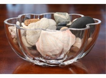 Orefors Crystal Bowl Filled With Seashells