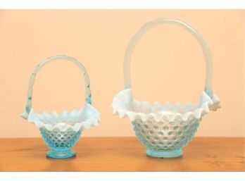 Hobnail Milk Glass Baskets