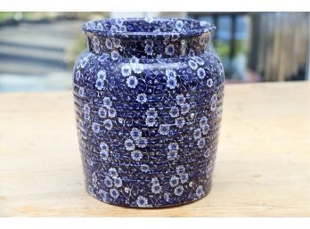 Blue And White Floral Jar