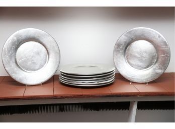 8 Silver Charger Plates By Pier On Imports 13 Inches Diameter