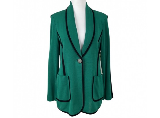 Misook Green Tailored Fit Knit Jacket Size M New With Tags $358