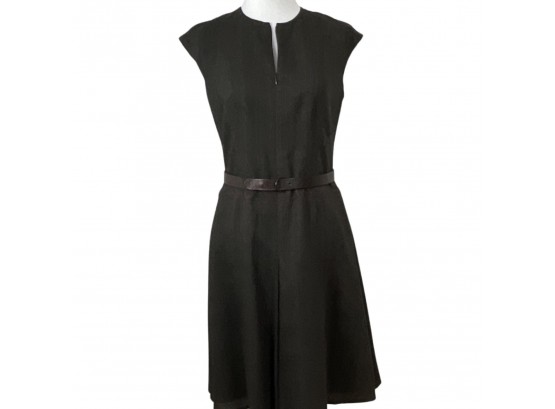 AKRIS Punto Brown Sleeveless Wool Dress With Belt New With Tags $1250