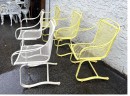 Salterini Chairs - Nice Glide, Three Yellow, Two White - Can Be Easily Painted