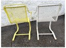 Salterini Chairs - Nice Glide, Three Yellow, Two White - Can Be Easily Painted