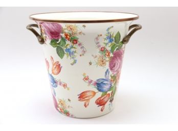 Mackenzie Childs Hand Painted Floral Ice Bucket