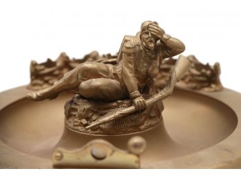 Brass Figural Soldier Ash Tray