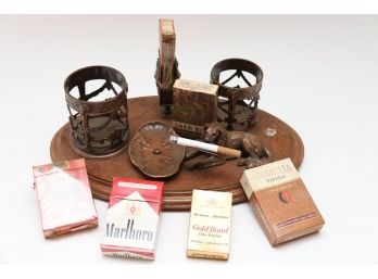 Antique French Wooden Tobacco Station