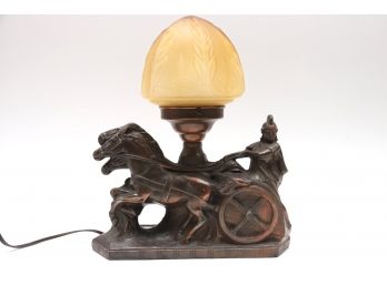Vintage Art Deco Gladiator Chariot Table Lamp