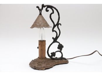 Antique Cast Iron Bedside Table Lamp