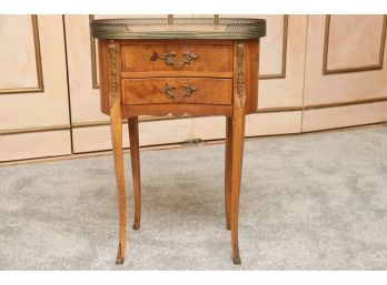 Louis XVI Style French Side Table With Marble Top