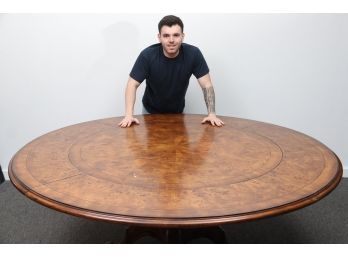 Round Burlwood Extension Dining Table