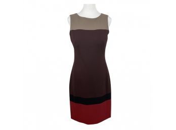 AKRIS Punto Color Block Sleeveless Dress Size 8 New With Tags $995