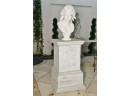 Ancient Greek Mythological Princess Bust On Wooden Pedestal