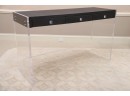 Faux Snakskin And Lucite Console Table