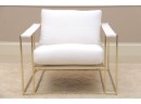 Milo Baughman Brushed Brass Sling Chair By Thayer Coggin Brand New