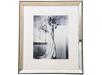 Bette Davis Black And White Photograph In Mirrored Frame