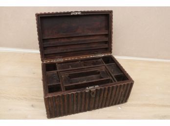 A 19th Century Middle Eastern Wooden Pearl Merchant's / Stationery Chest