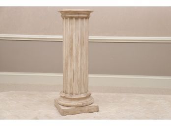 Fluted Column 41 Inch Tall Wood Pedestal