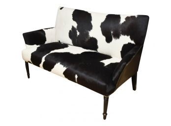 Custom Made Cowhide And Leather Bench