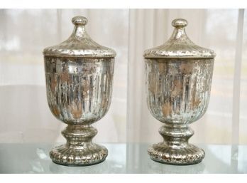 Mercury Glass Covered Urns