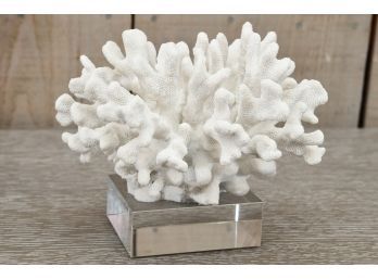 Faux Coral Display On Lucite Base
