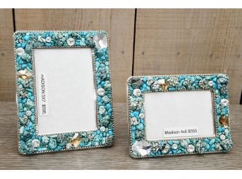 Turquoise Stone And Swarovski Encrusted Picture Frames By Ferrare