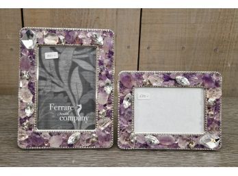 Amethyst And Swarovski Crystal Encrusted Picture Frames By Ferrare