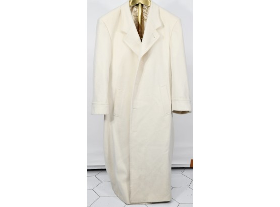 Raspiinni Cream Cashmere Long Coat Mens Size 42R